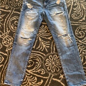 American Eagle Outfitters Sky Blue Ripped Skinny Jeans